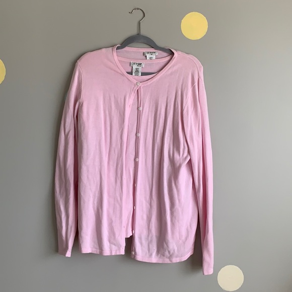 Liz Baker Sweaters - Liz Baker Cardigan/Shirt Set - Large Tall